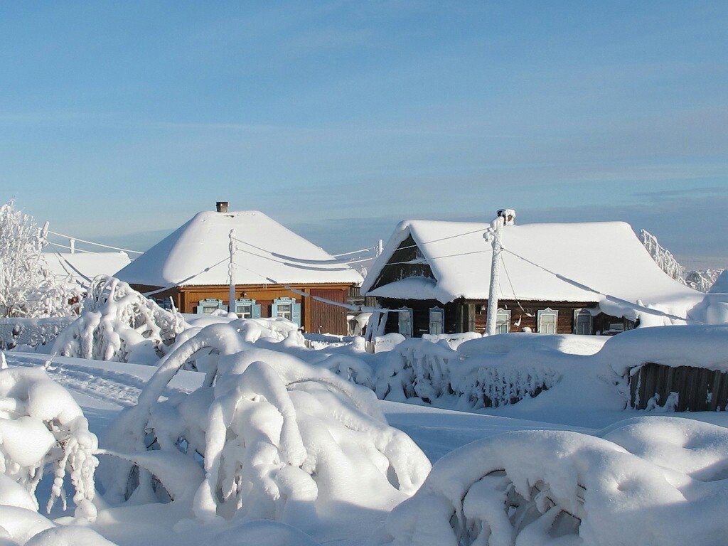 Дома зимой на Девятой Делянке, Кизел