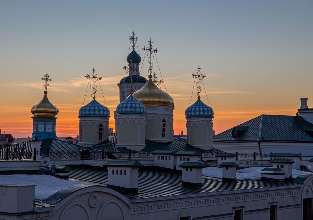 закат   над никольским   собором, Казань