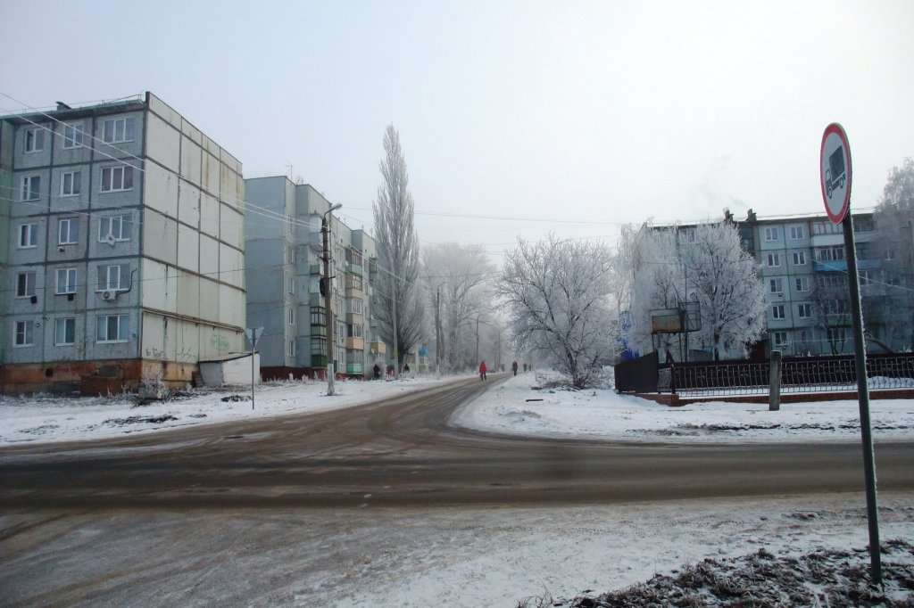 Улица Ленина и улица Советская зимой, Болохово
