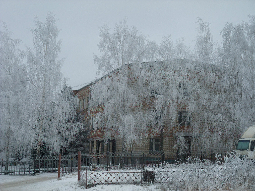 Здание заводоуправления ОАО "Холодильная техника" -зимний пейзаж, Болохово