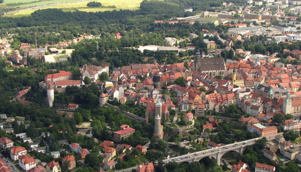 Bautzen Luftbild der Innenstadt, Баутцен