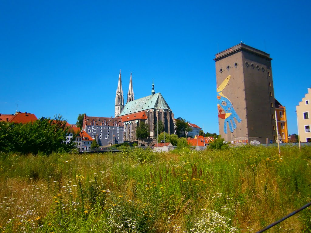 Blick auf die evangelische Pfarrkirche St.Peter in Görlitz, Герлиц