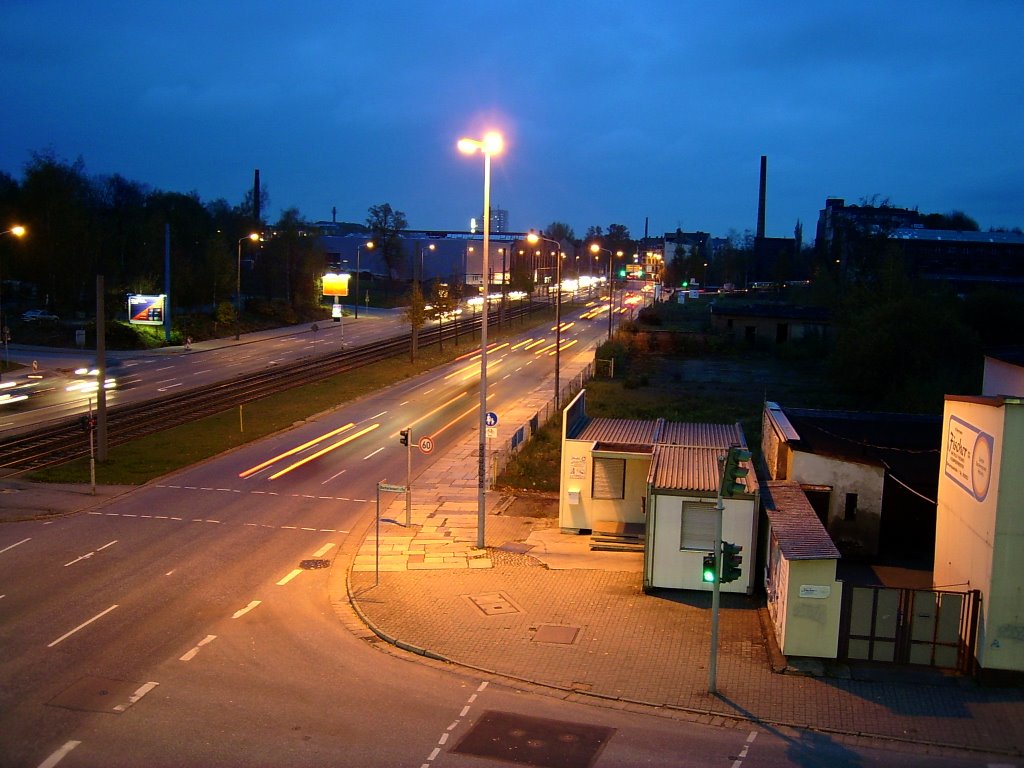 Chemnitz-Zwickauer Straße am Abend zw. Barbarossastraße und Industriemuseum, Хемниц