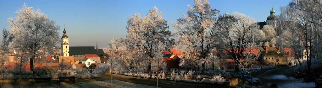 Winterpanorama vom Georgenberg mit Marienkiche und Schloss Neu-Augustusburg [2007], Вейссенфельс