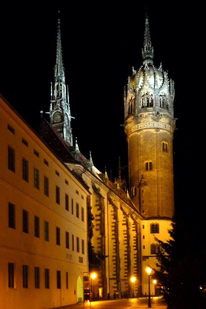 Nächtliche Schlosskirche in Wittenberg, Виттенберг