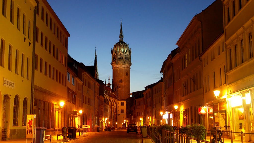 Wenn es Nacht wird in Wittenberg - Turm der Schlosskirche [2011/10], Виттенберг