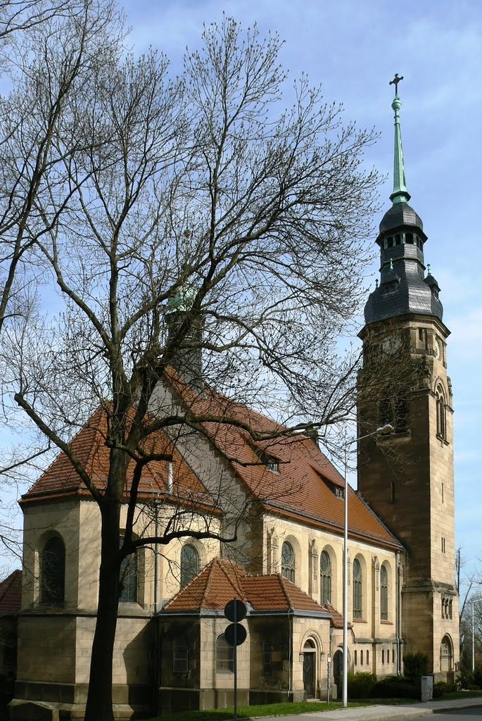 Altenburg  - Blick auf die Herzogin-Agnes-Gedächtniskirche, die zum Gedächtnis der am 23. Okt.1897 verstorbenen Herzogin Agnes gestiftet wurde, geweiht 1906, Альтенбург