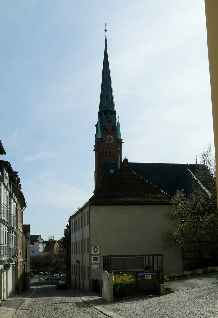 Altenburg - Blick in die Brüdergasse mit Pfarramt und Brüderkirche, Альтенбург