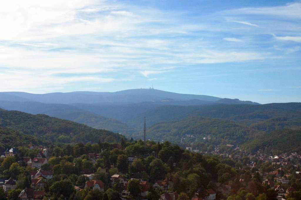 Wernigerode Castle view to the Brocken Mountain, Вернигероде