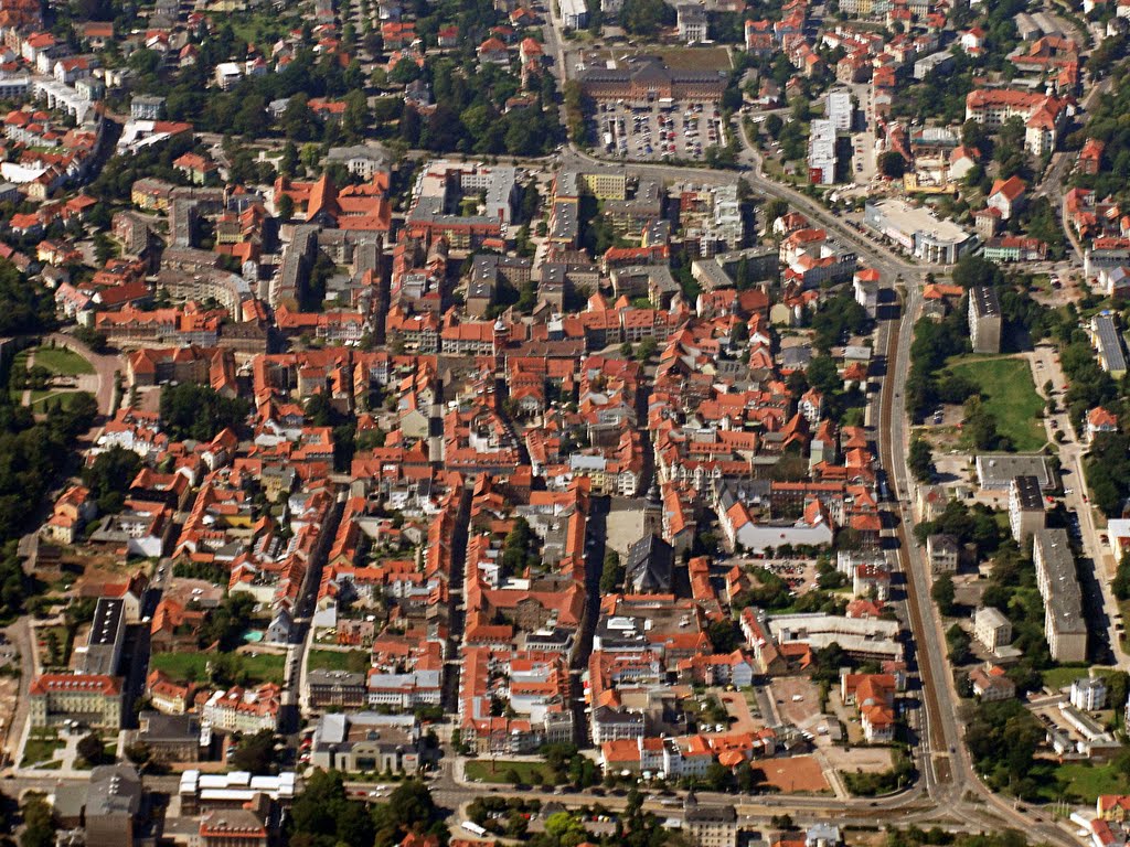 Luftaufnahme Gotha Altstadt um St.Margarethen am Neumarkt, Гота