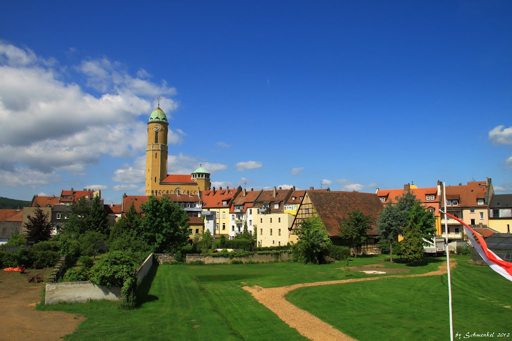 Böhmerwiese mit der Kirche St. Otto im Hintergrund, Бамберг