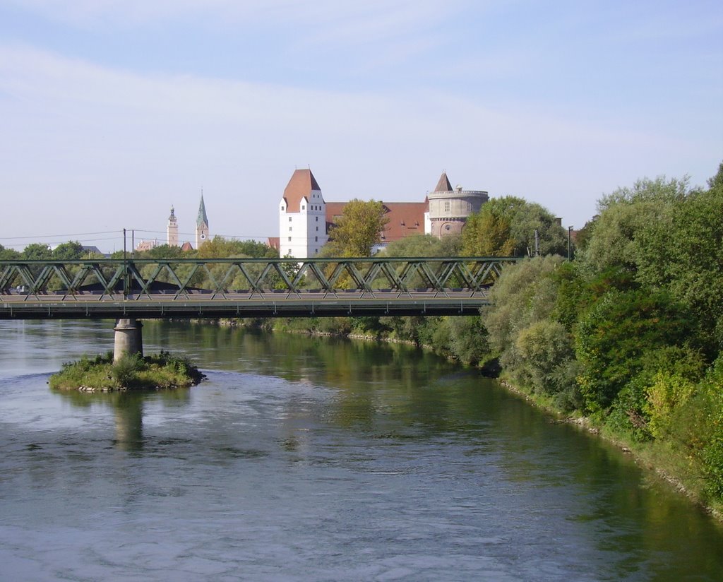 I.-Schloss ,Kirche und  Donau-Brücke, Ингольштадт