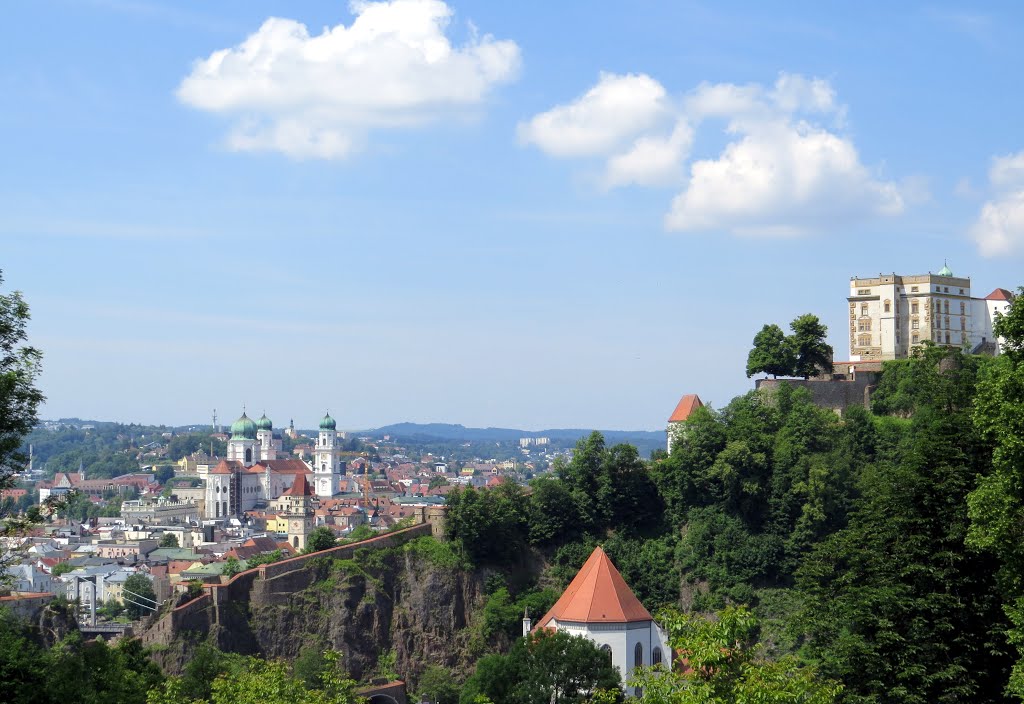 Passau mit Veste Oberhaus,  Juni 2014, Пасау