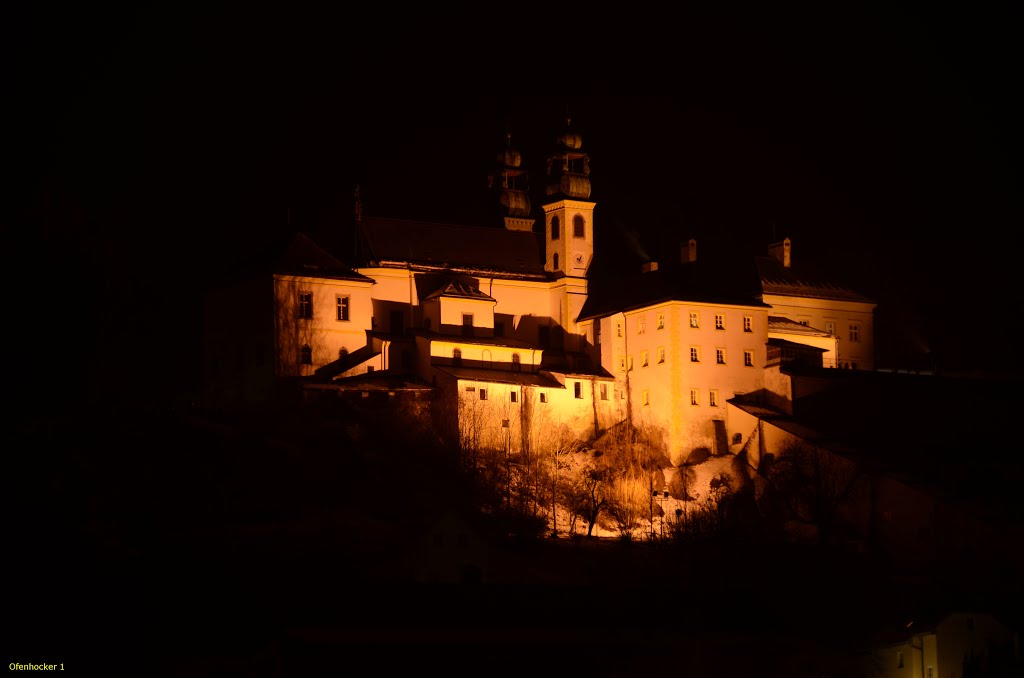 Kloster Mariahilf in der Nacht. The monastery Mariahilf in the night., Пасау