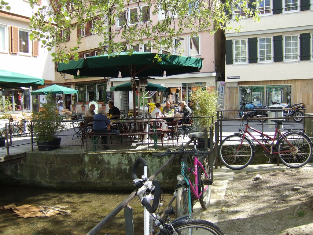 Tübingen, Straßencafe am Ammerkanal, Пфорзхейм