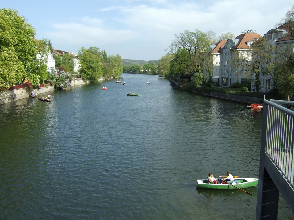 Tübingen, von der Eberhardsbrücke neckarabwärts, Тюбинген