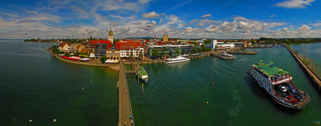 GER Friedrichshafen City & Port [Bodensee] (2 Zeppelins) from Hafen Aussichtsturm Panorama by KWOT ♥♥♥♥♥♥♥♥♥♥, Фридрихсхафен