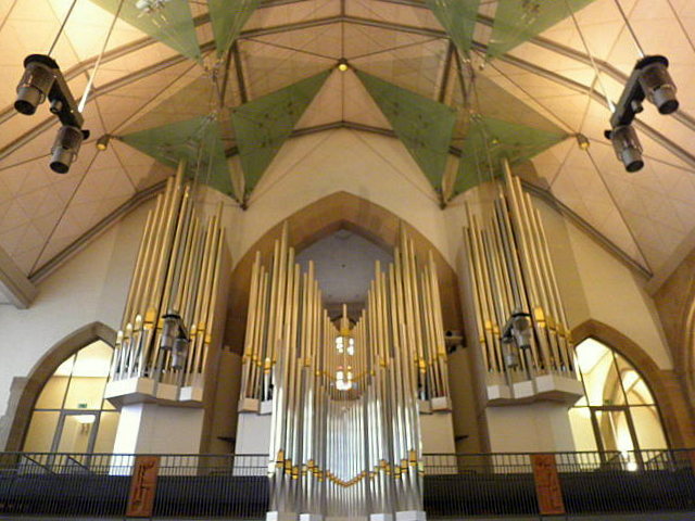 Orgel in Stiftskirche (Varhany v Kolegiátním kostele, The organ in the church colleges), Stuttgart, Germany, Штутгарт