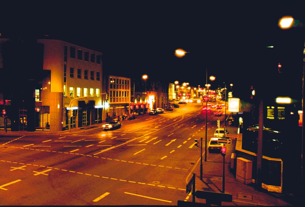 Darmstadt; Südende der Kasinostraße bei Nacht (TR), Дармштадт
