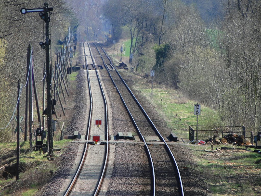 Bahnlinie Richtung Harz mit Formsignal, Волфенбуттель