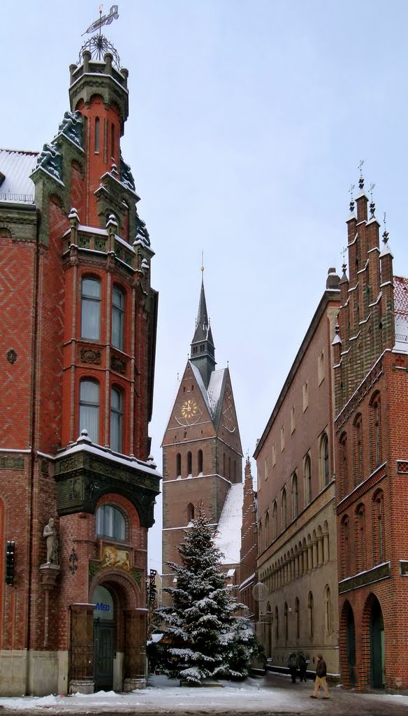 Hannover, Ratsapotheke, Marktkirche und  Altes Rathaus, Ганновер