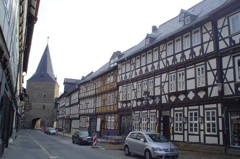 "Breiterthor" and "Hotel Goldene Krone", Breitestrasse, Goslar, Гослар