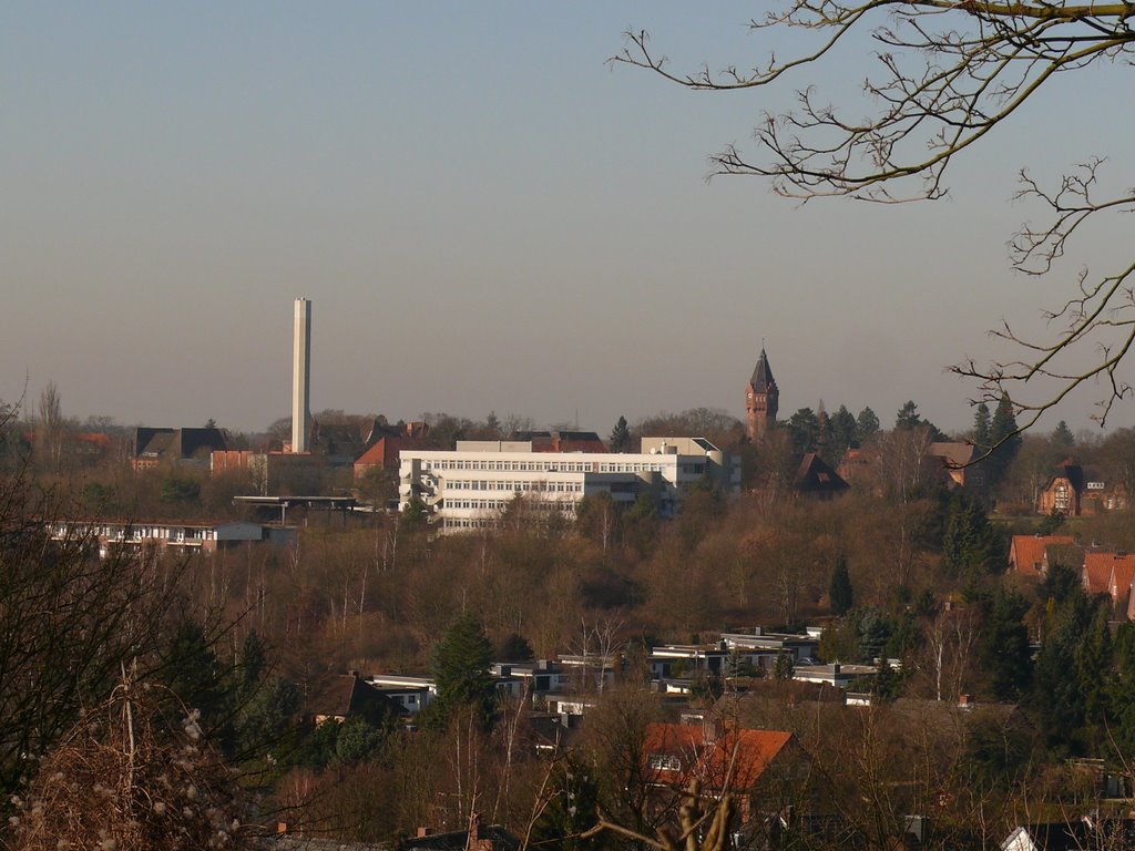 Lüneburg - Blick vom Kalkberg zum Landeskrankenhaus -, Лунебург