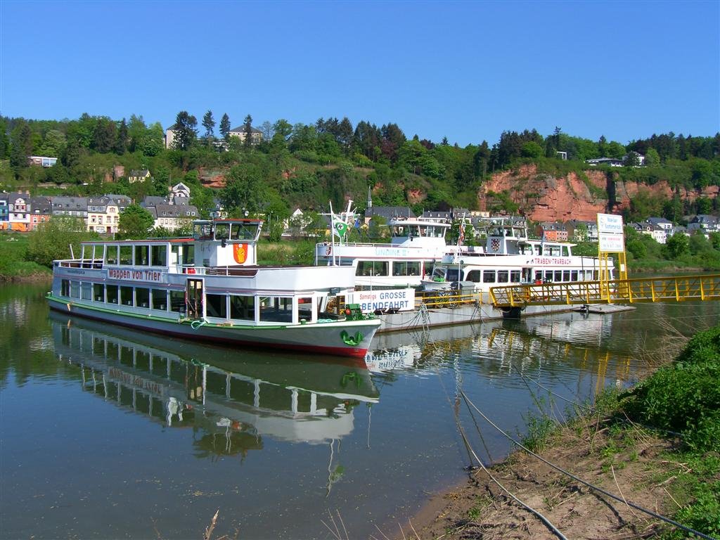 Boats Moored on Mosel, Trier, Трир