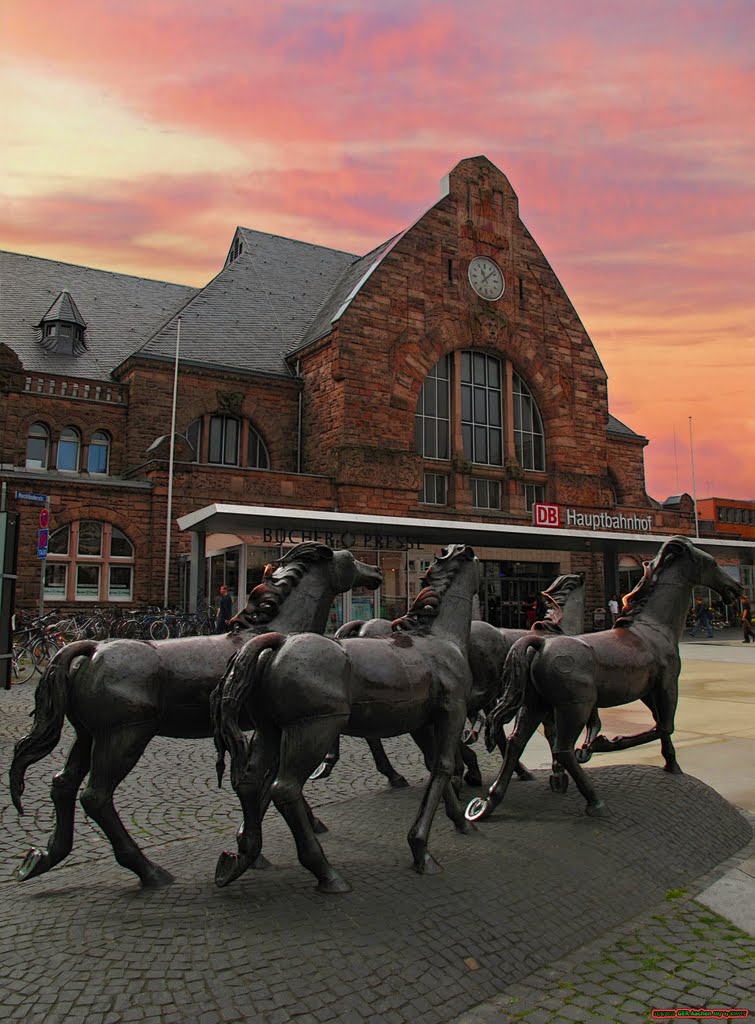 GER Aachen Hbf by KWOT {Subtitle: Horses run to catch the Train by manfrezo}, Аахен