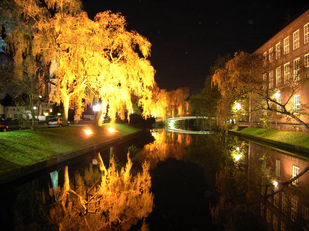 Bocholter Aa bei Nacht, Бохольт