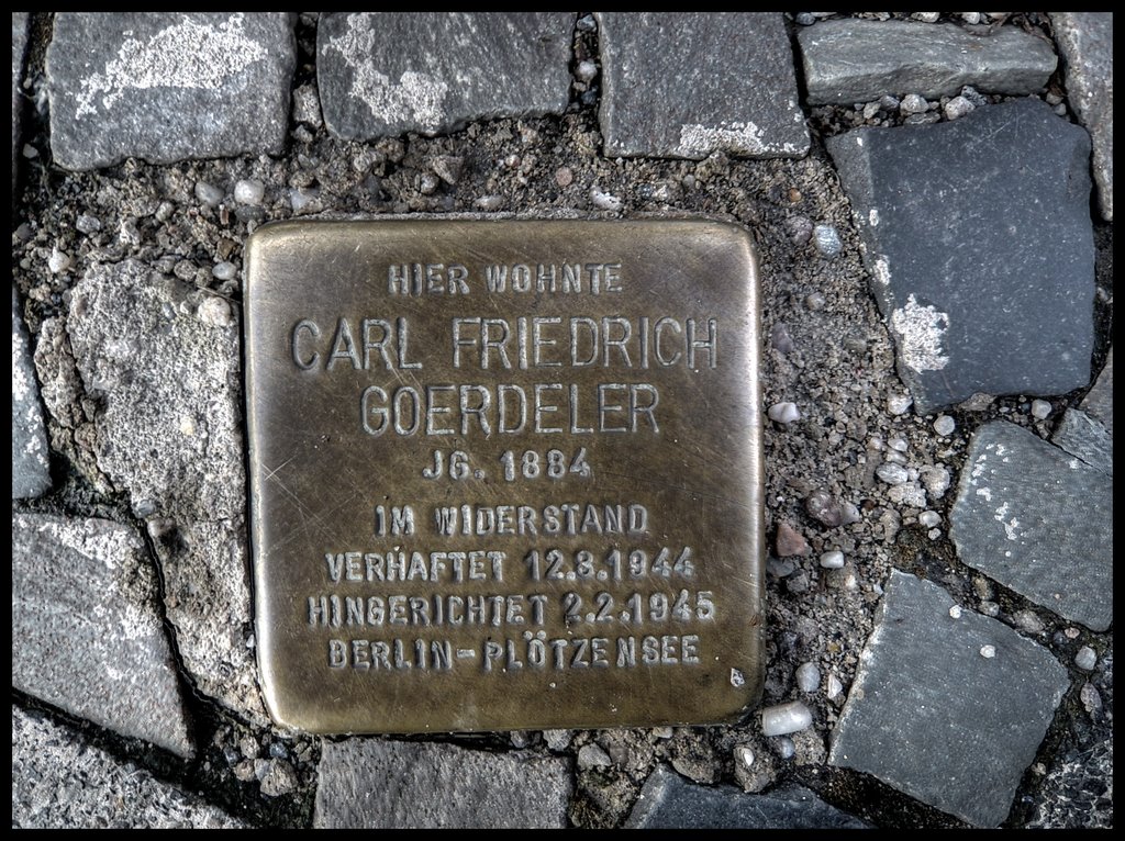 Carl Friedrich Goerdeler, JG. 1884, im Widerstand verhaftet 12.08.1944, Hingerichtet 2.2.1945 Berlin - Plötzensee, Золинген