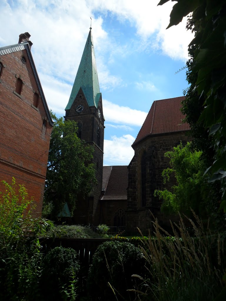 IGLESIA SAN SIMEÓN (1214) - vista Koenigstrasse - barrio antiguo - Minden - Westfalia - Alemania, Минден