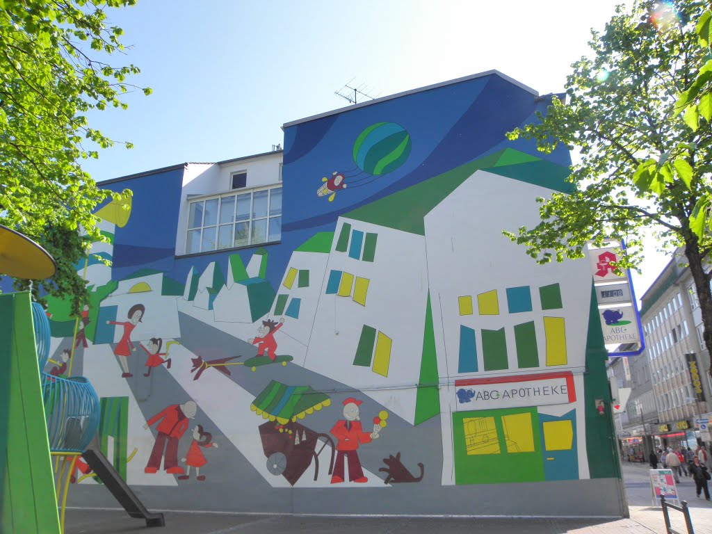 Bemalte Fassade in Alt-Oberhausen, Оберхаузен