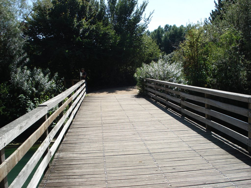 Bridge along path at Padersee Paderborn, Падерборн