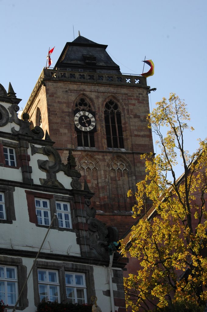 Bad Hersfeld, Blick zur Stadtkirche vom Markt, Бад Херсфельд