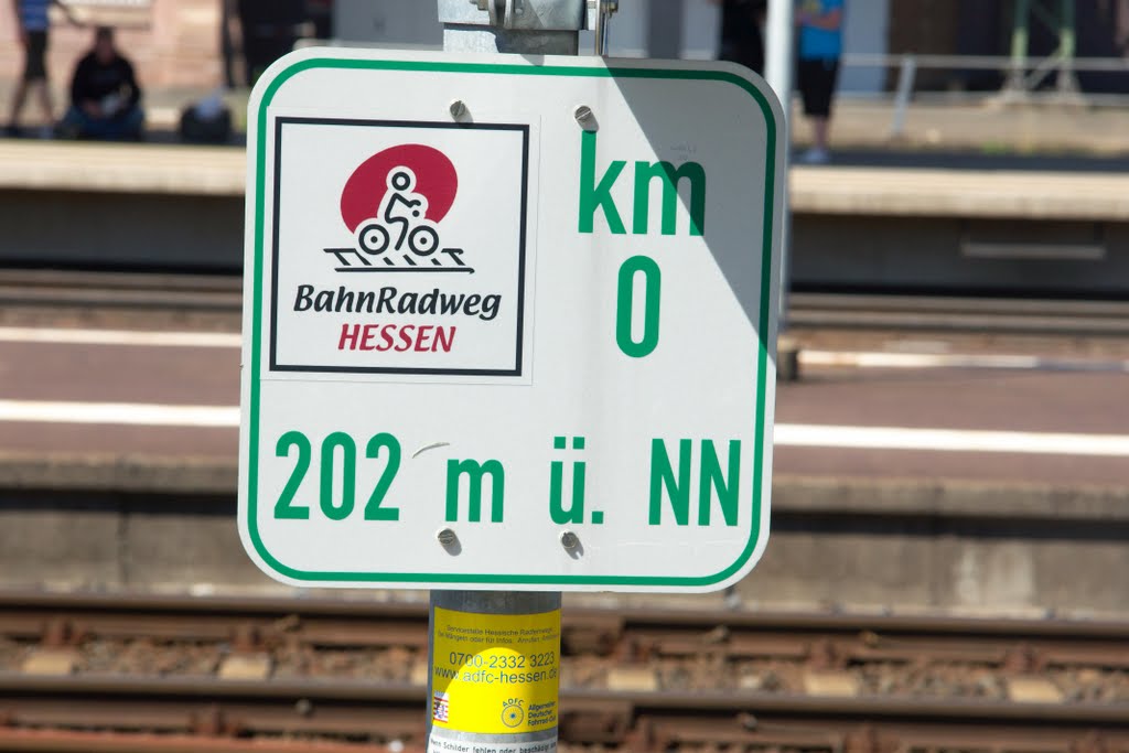 Kilometer Null des Bahnradweg Hessen, Бад Херсфельд