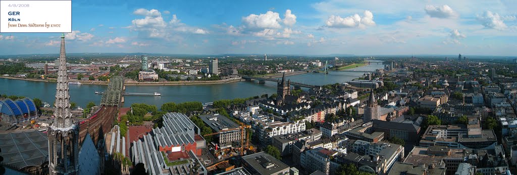 GER Koeln [Rhein] from Dom (Sued Turm) Panorama by KWOT, Кельн