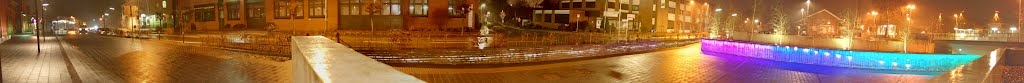 Panorama-Blick über den Theo Lingen Platz der Stadt Lingen (Ems) - Lingen bei Nacht vom 04.03.2012, Линген