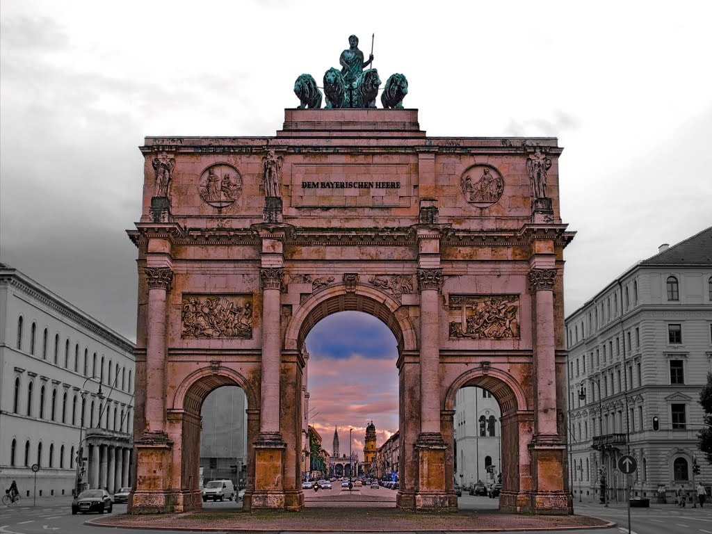 München, das  Siegestor., Мюнхен