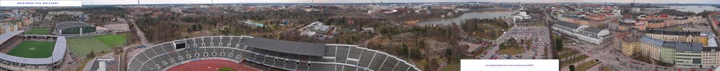 FIN Helsinki from Olympia-Stadion Torn {in the rain} Panorama by KWOT, Хельсинки