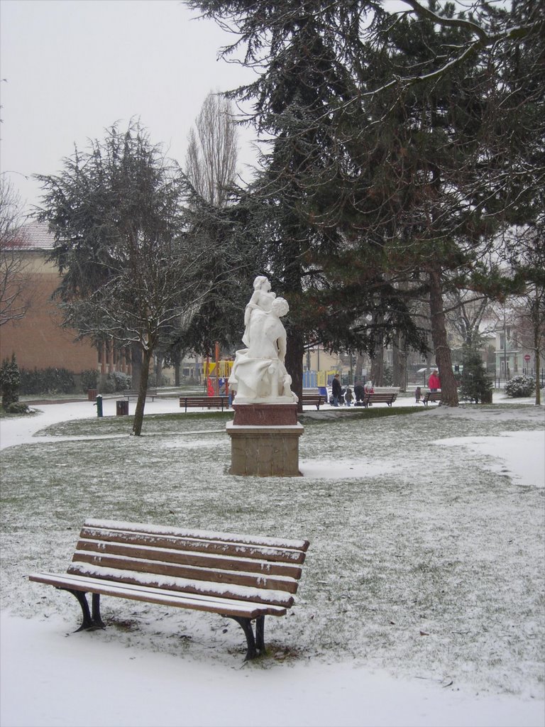 ST-MAUR - Statue sous la neige, Сен-Мар-дес-Фоссе