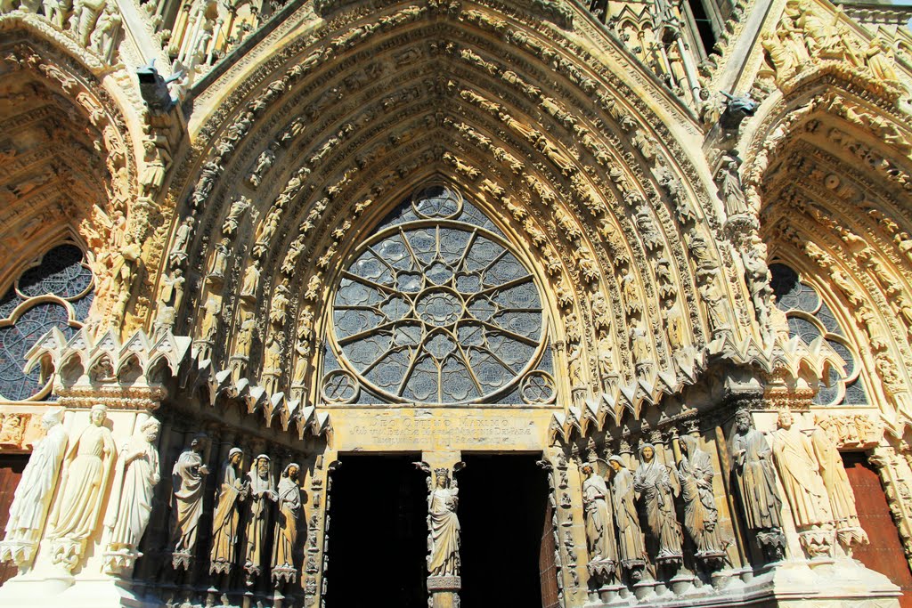 Cathédrale Notre-Dame. Portail central. Reims., Реймс