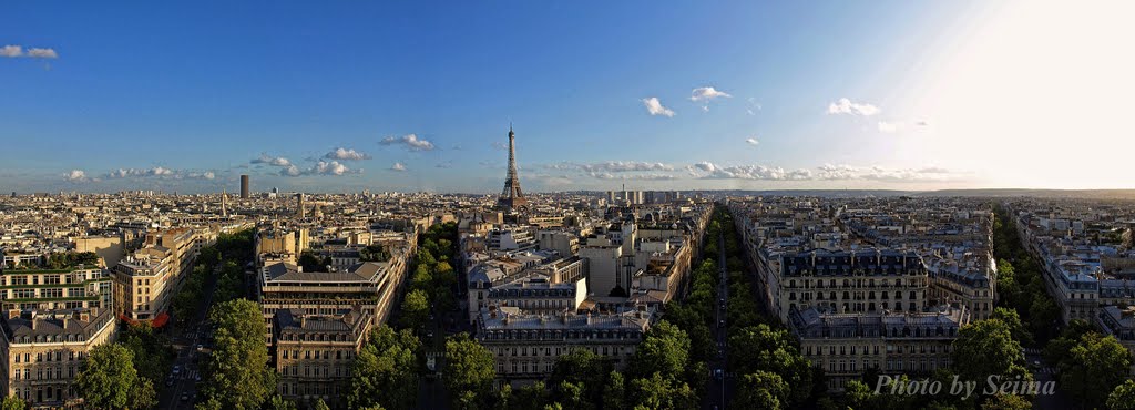 Panorama Paris from Arch of Triumph, Левальлуи-Перре