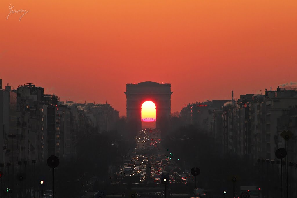 Sunrise in Paris at the Arc de Triomphe, Левальлуи-Перре