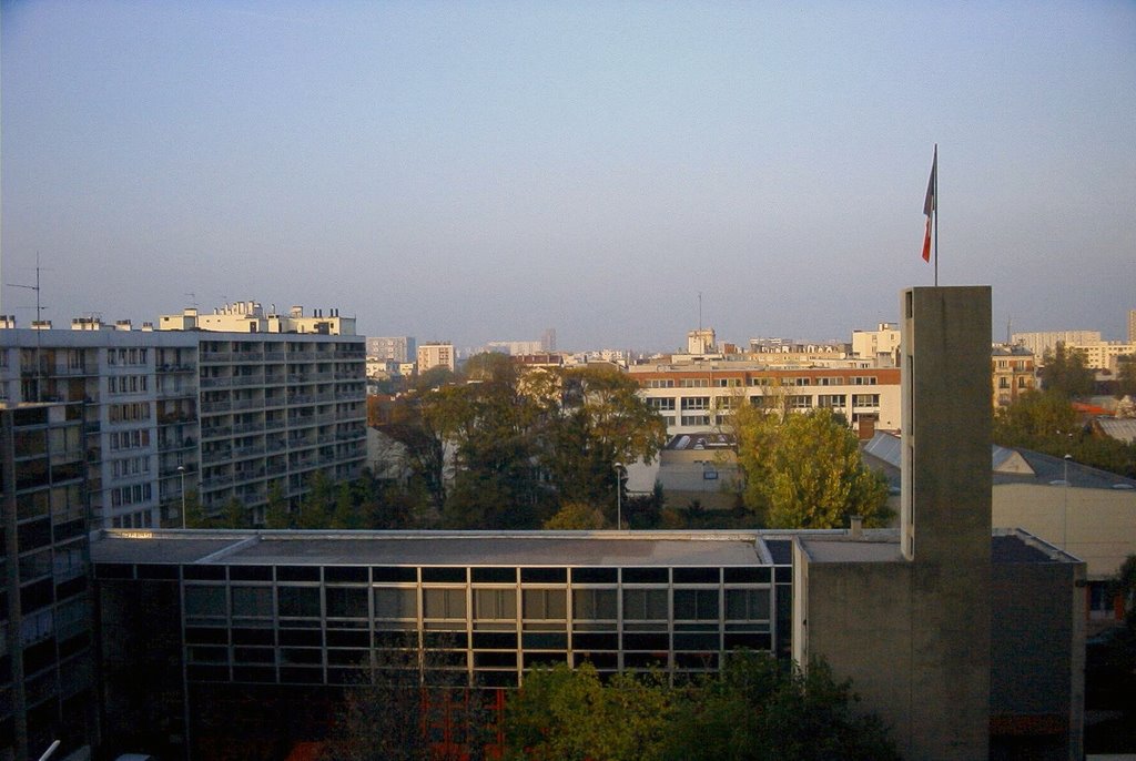 Paris - View from the hotel Climat in Aubervillers, autumn 1999, Обервилье