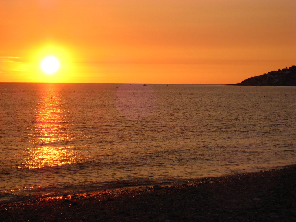 Sea reflect sunset., Гавр