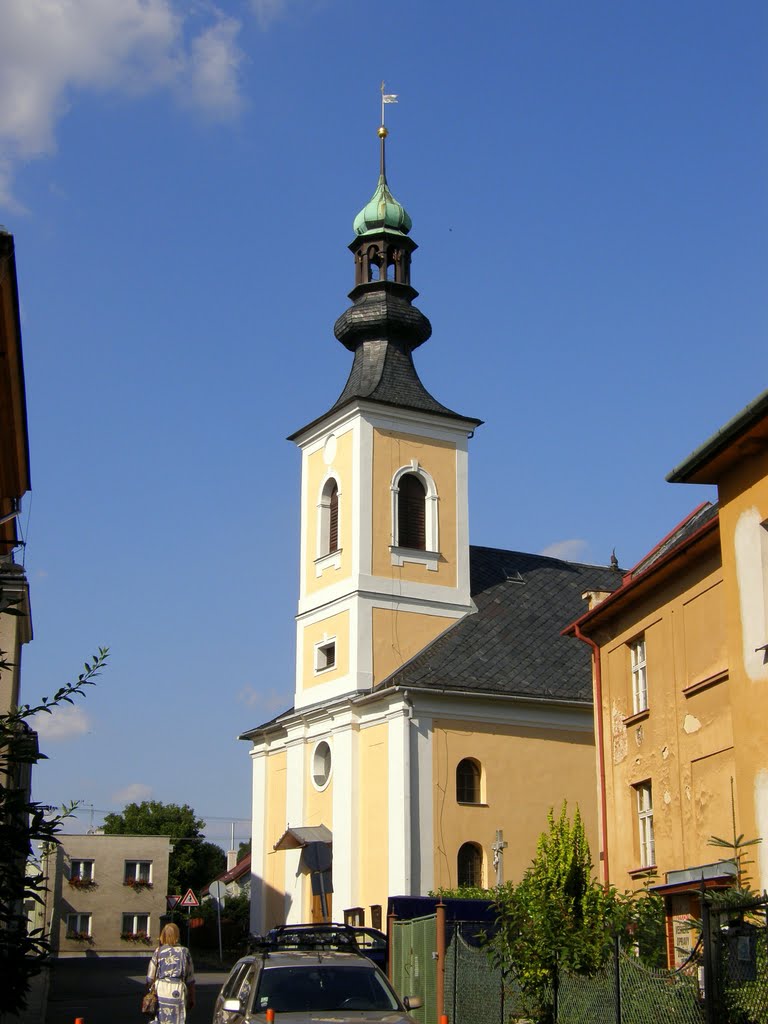 Opava-Kateřinky - kostel Sv. Kateřiny (Church of St. Catherine) - původně dřevěný kostel ze začátku 12. století (originally a wooden church from the early 12th century), Опава