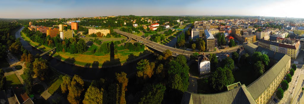 CZE Ostrava City & [Ostravice] from Nove Radnice vyhlidkova vez Panorama by KWOT, Острава