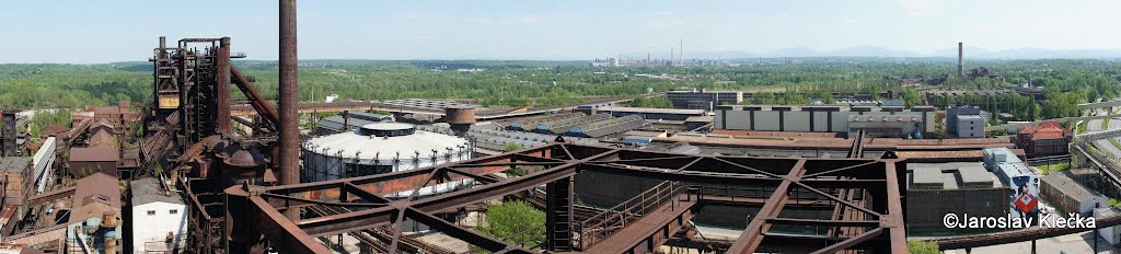 Vítkovice steel panorama with gasholder and blast furnace No. 2, Острава