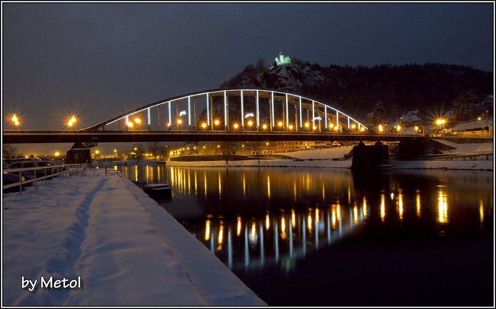 Děčín- Tyršův most a rozhledna Pastýřská stěna, Дечин